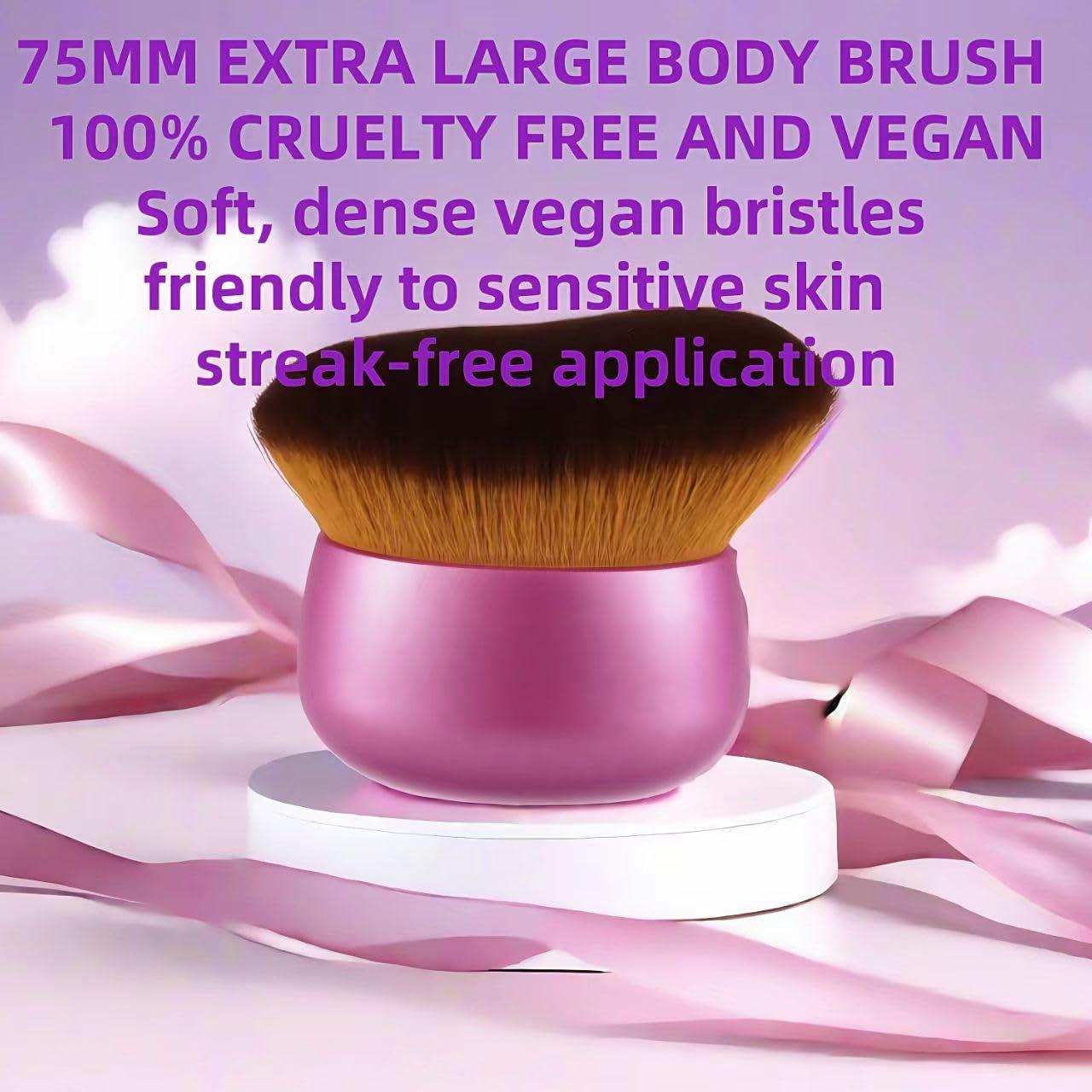 Brocha Kabuki Blend & Blur 75mm Rosa - Maquillaje Corporal y Autobronceador