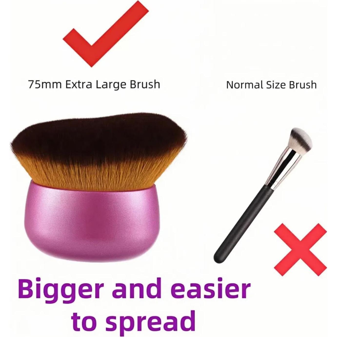 Brocha Kabuki Blend & Blur 75mm Rosa - Maquillaje Corporal y Autobronceador