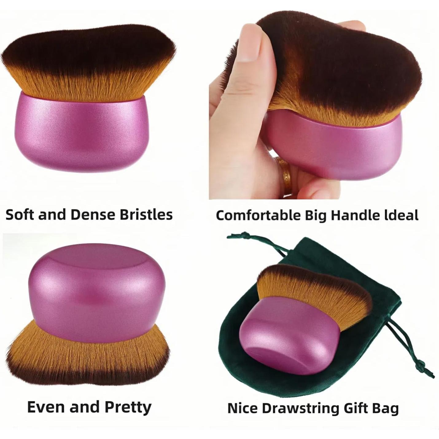 Brocha Kabuki Blend & Blur 75mm Rosa - Maquillaje Corporal y Autobronceador