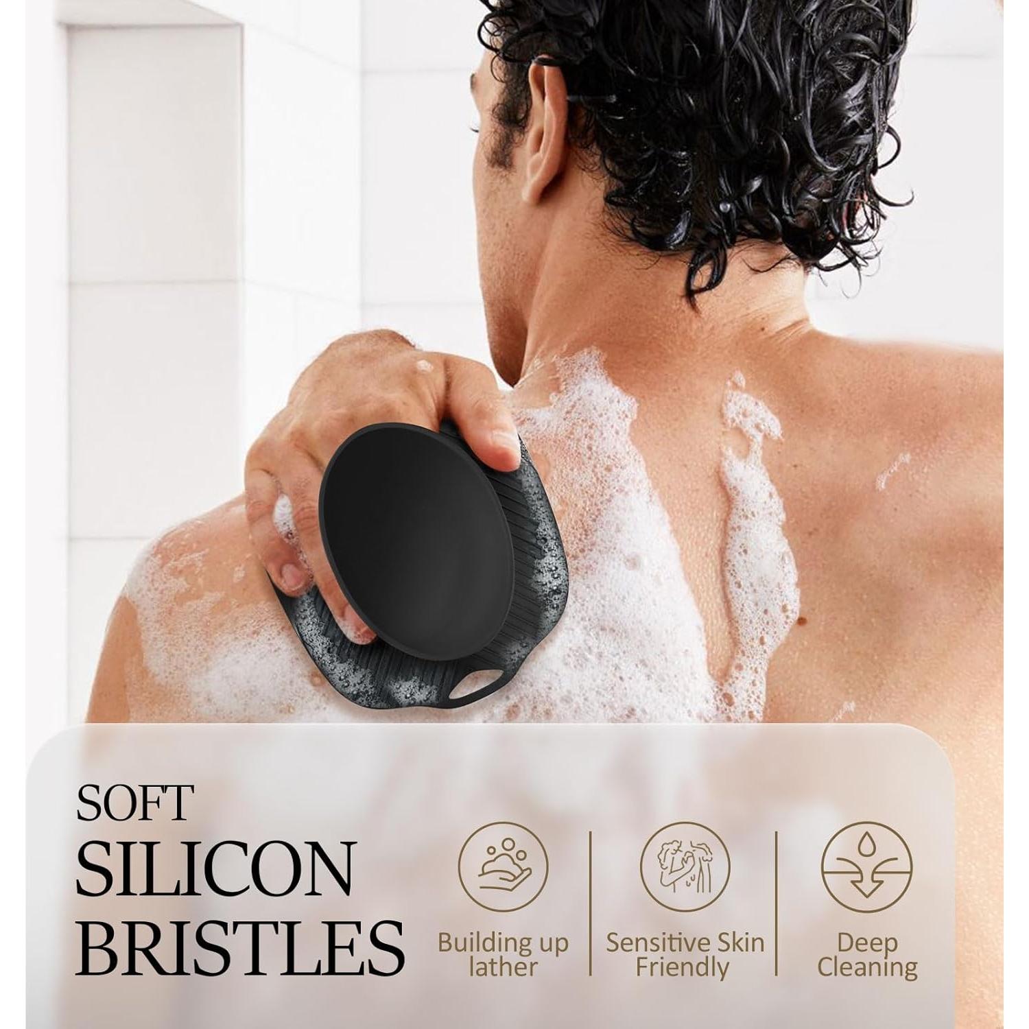 Esponja Corporal de Silicona ARIOSOX - Suave y Exfoliante, Negro