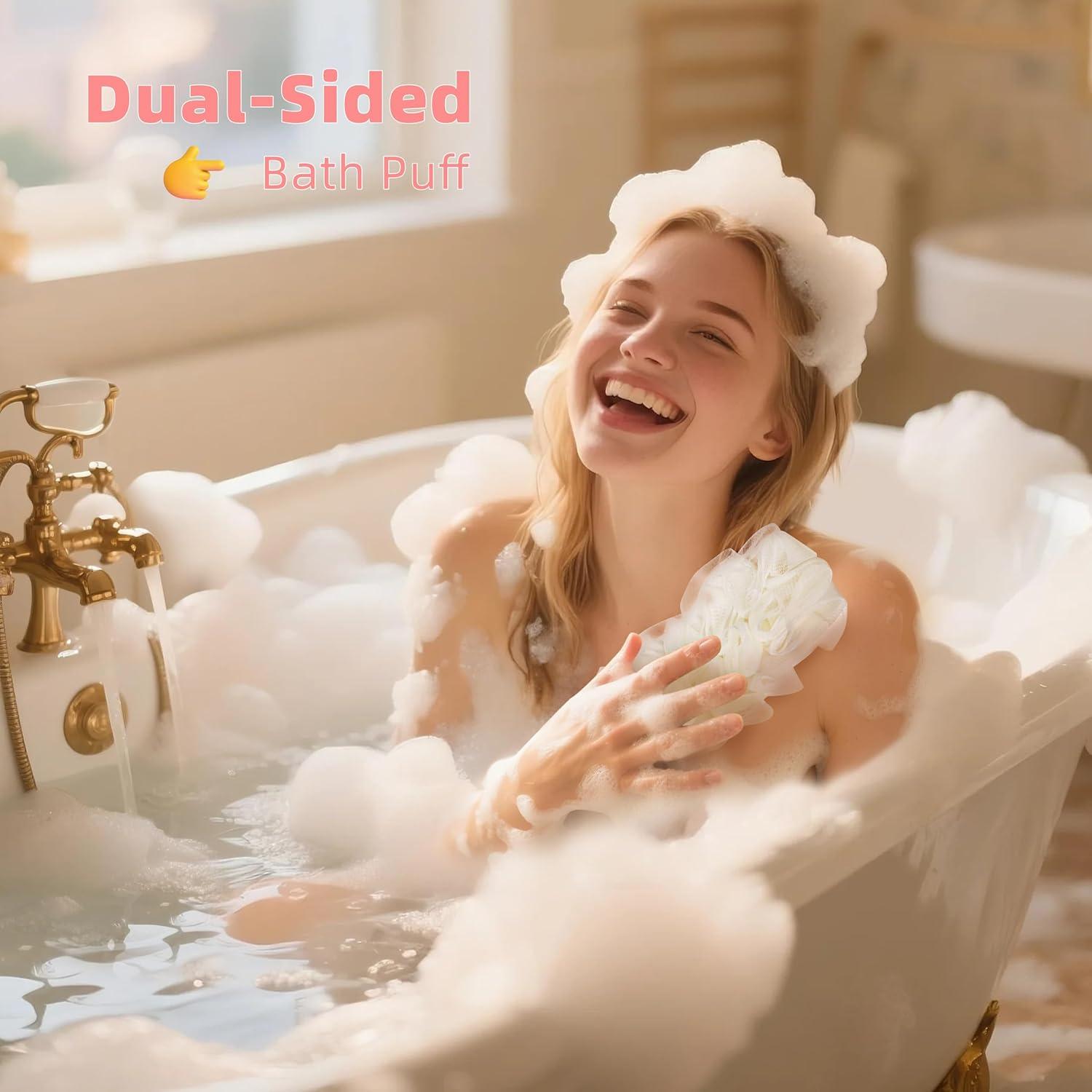 Kit de Esponjas de Baño HIFEASTS - 3 Piezas Exfoliantes