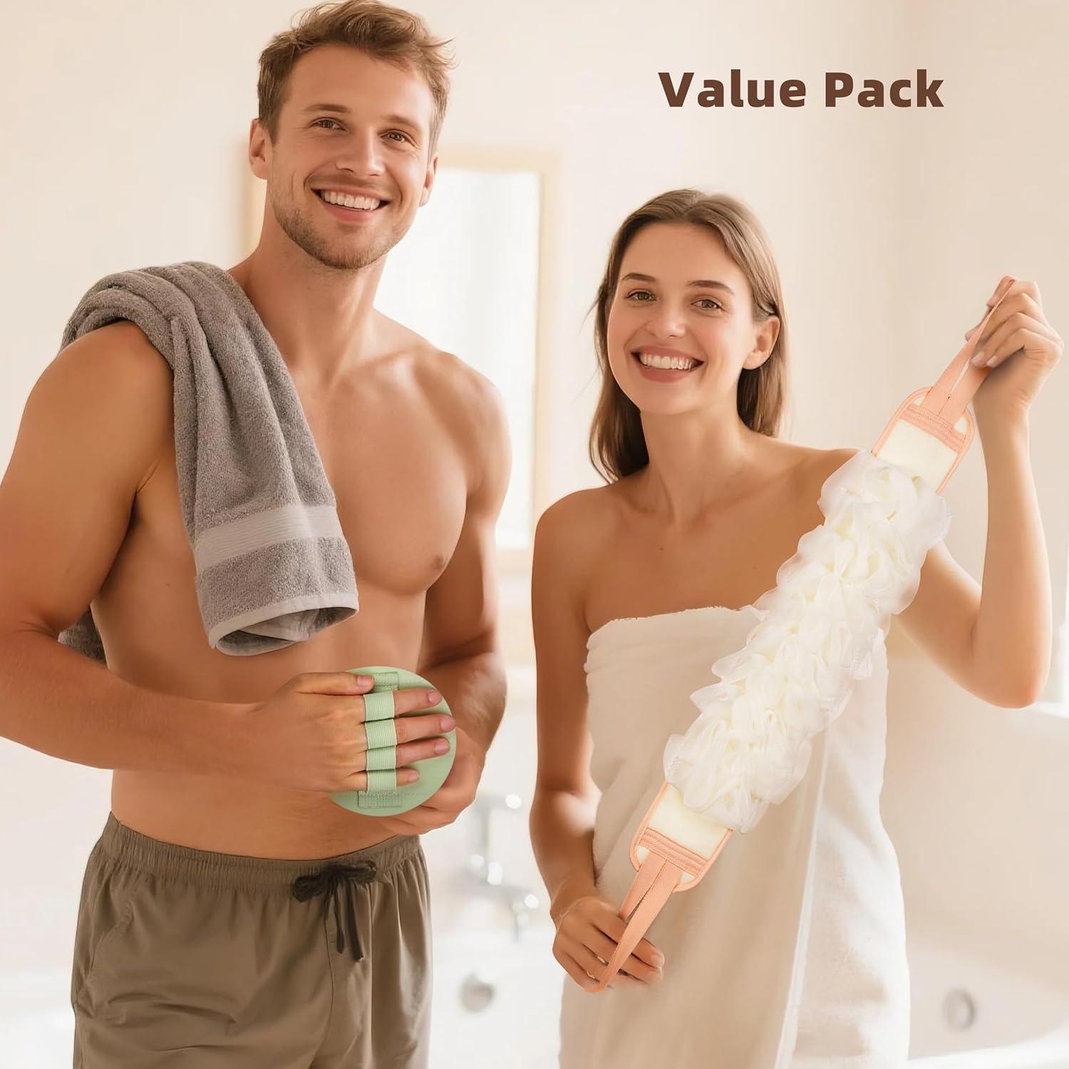 Kit de Esponjas de Baño HIFEASTS - 3 Piezas Exfoliantes