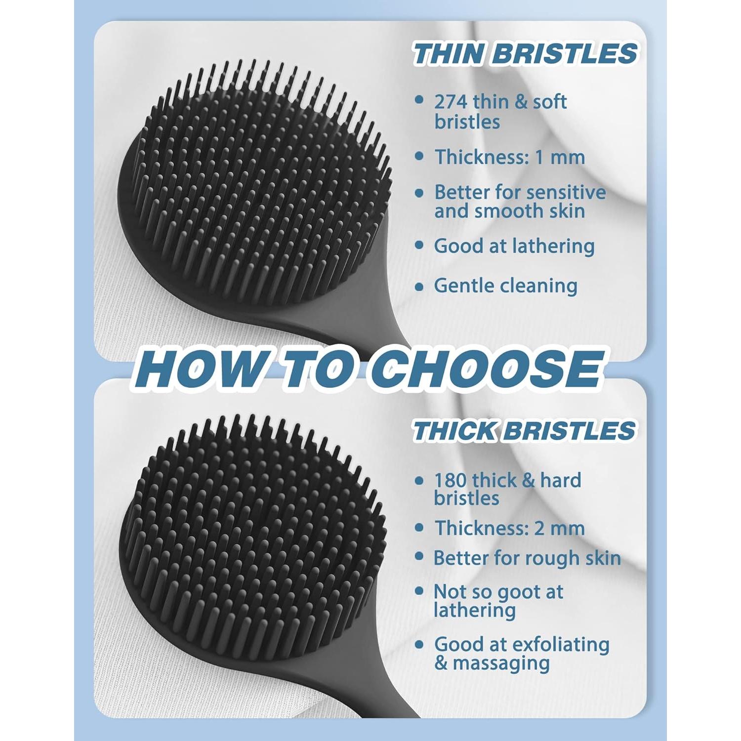 Exfoliador de Espalda Manmihealth Silicona 38 cm Cerdas Gruesas