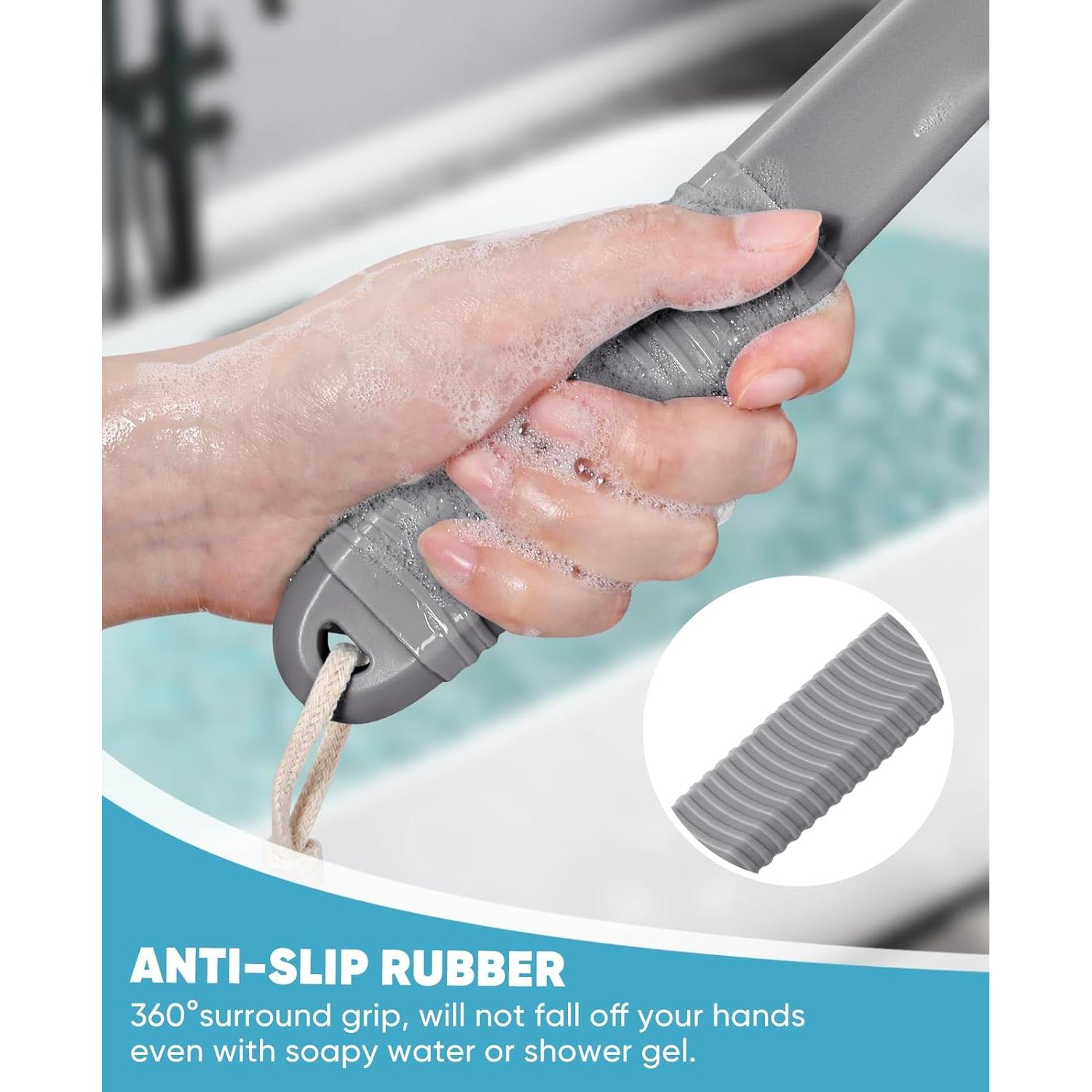 Cepillo de Ducha Rolizoe con Mango Largo 43 cm Antideslizante