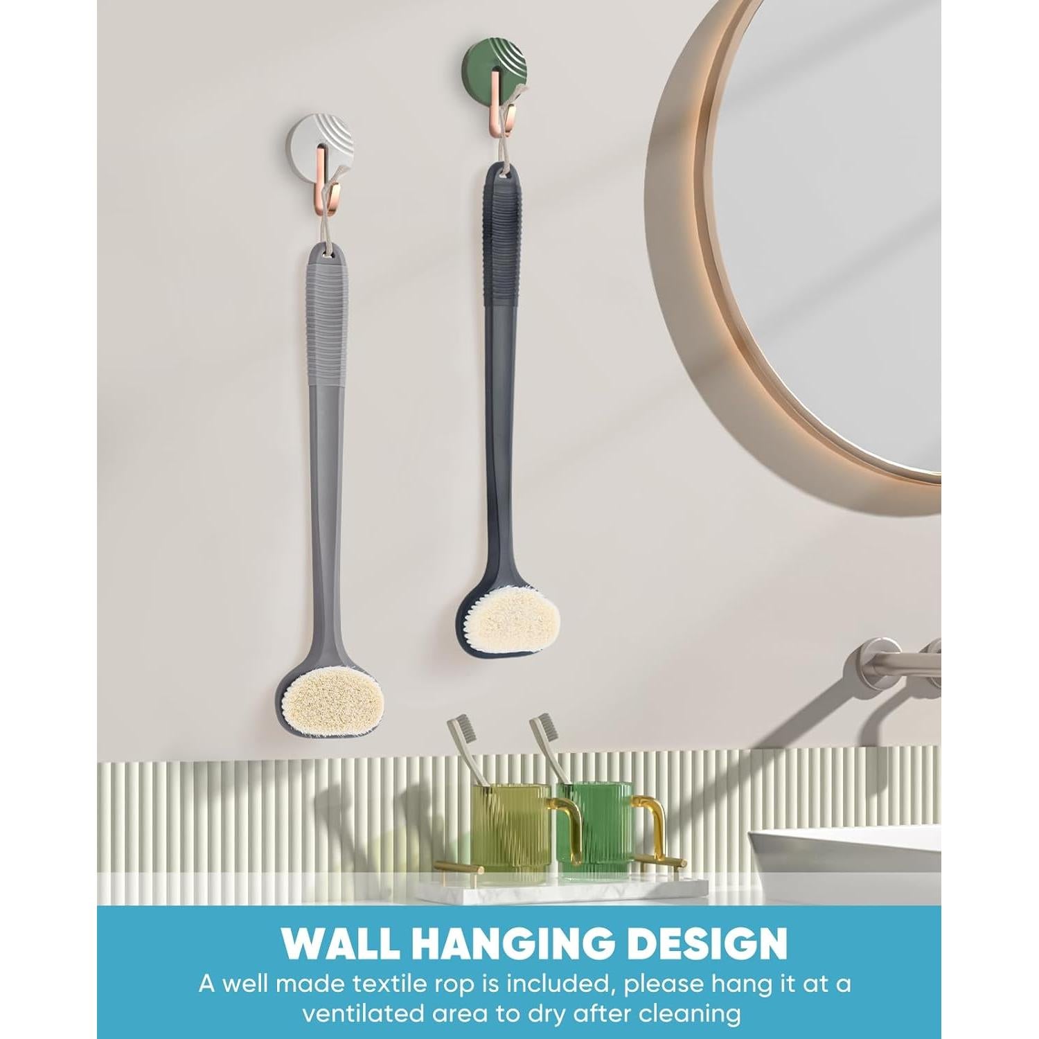 Cepillo de Ducha Rolizoe con Mango Largo 43 cm Antideslizante