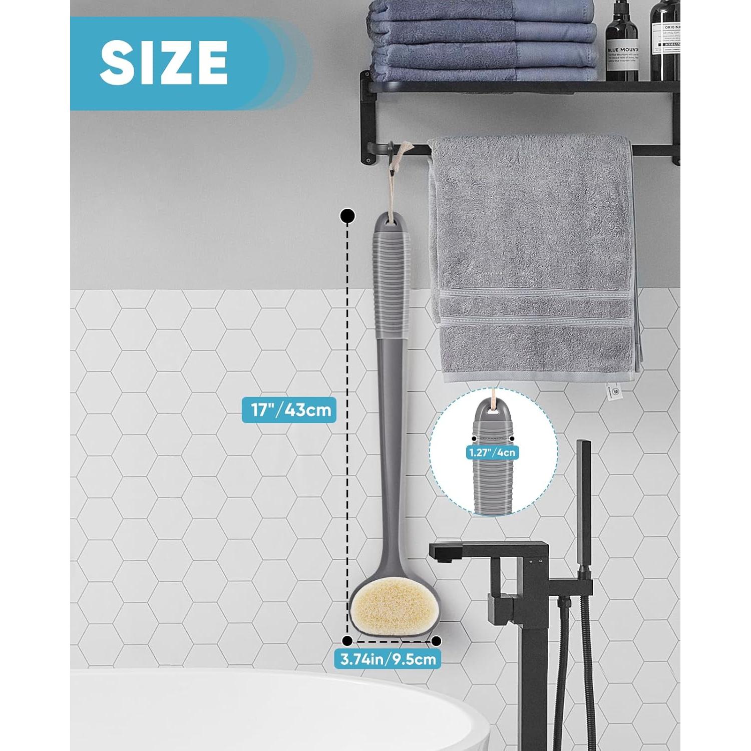 Cepillo de Ducha Rolizoe con Mango Largo 43 cm Antideslizante