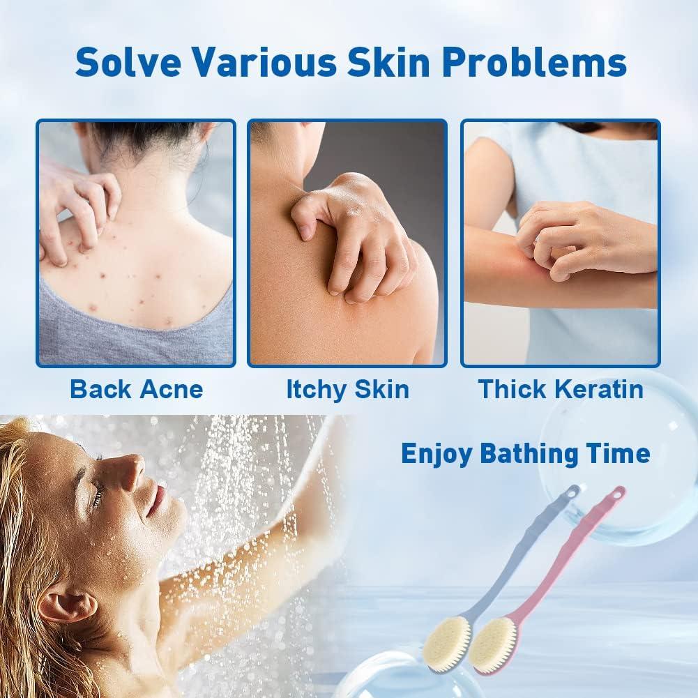 Cepillo de Espalda zxbaers Ducha 35x7cm Antideslizante 2 PZS