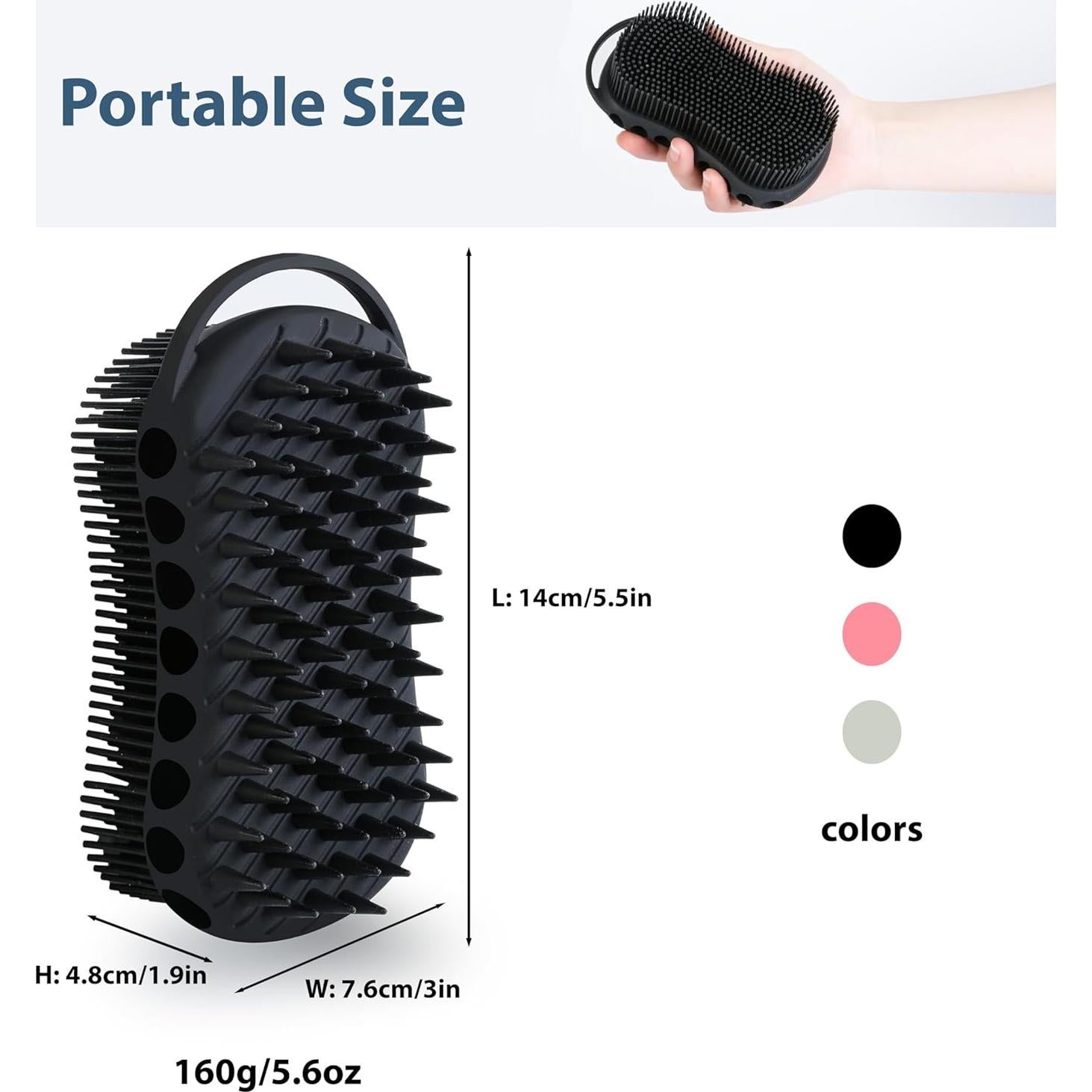 Esfregador de Baño Doble Cara MtBoi Silicona 2PC - Negro y Gris