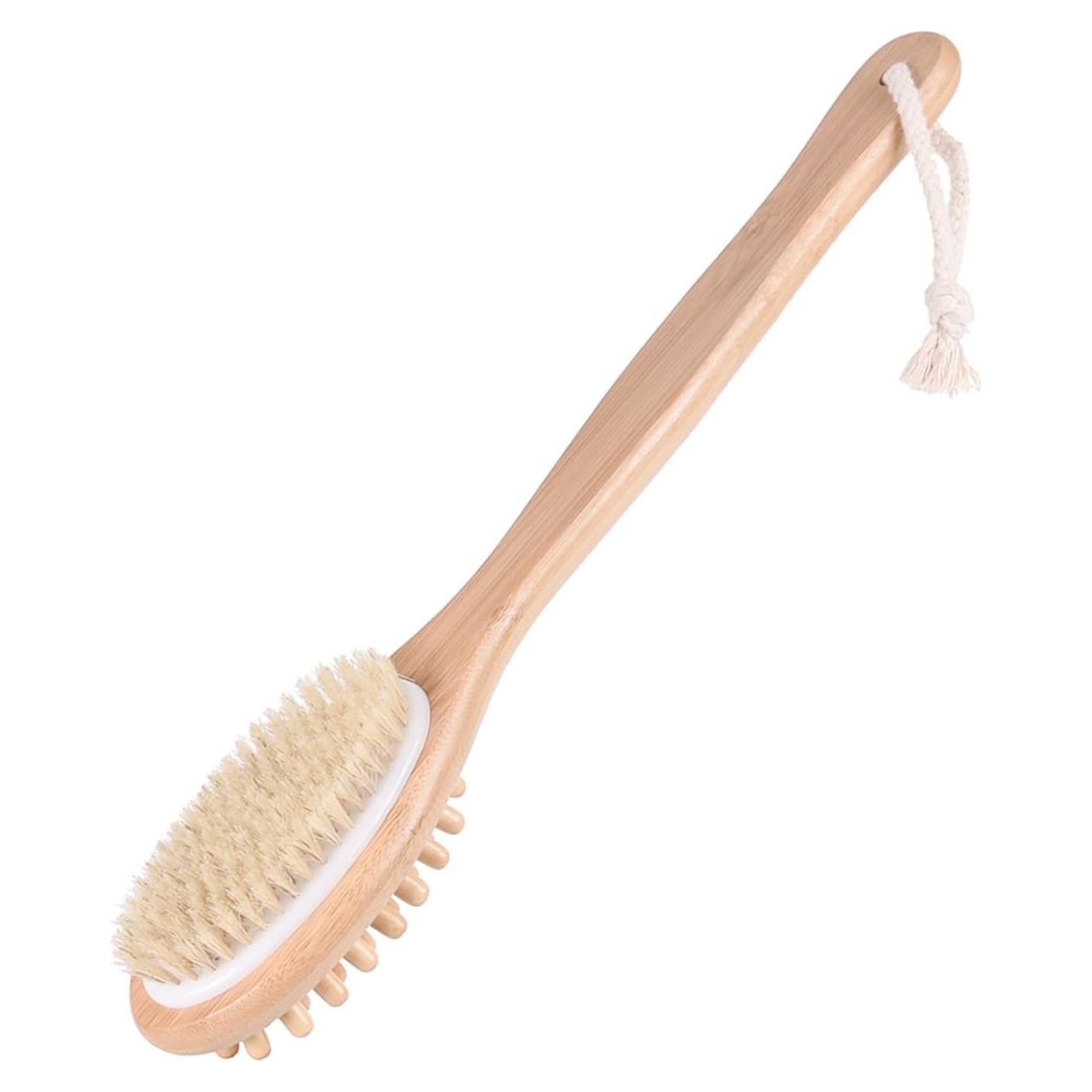 Cepillo Corporal Seco BoAn con Mango Largo y Doble Cara