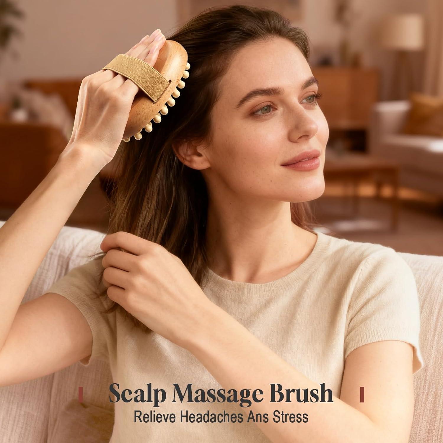 Set de 2 Cepillos de Masaje Meridian Zrpot con Aceites Esenciales