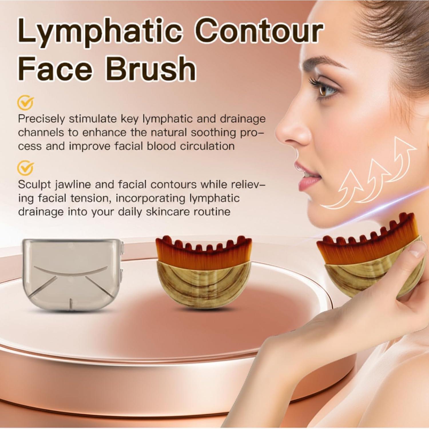 2 Cepillos de Drenaje Linfático Facial AAESG - Suave y Reutilizable