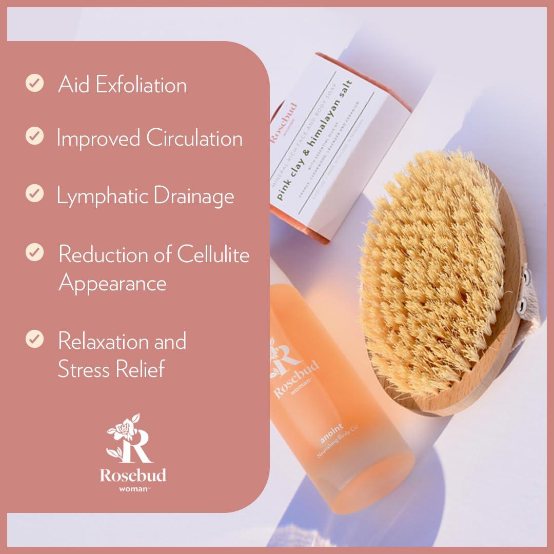 Cepillo Corporal Exfoliante Rosebud Woman - Drenaje Linfático