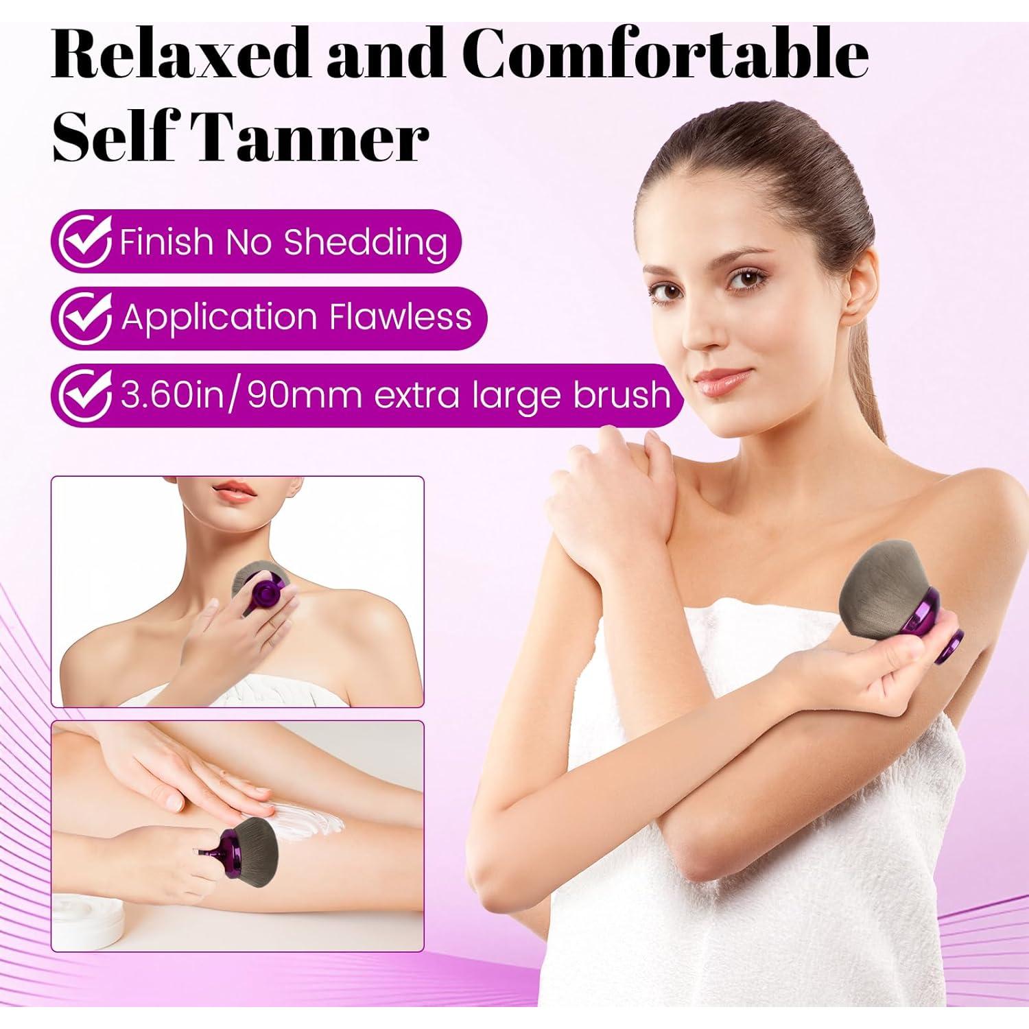 Brocha Kabuki Extra Grande QJKLWV 90mm para Autobronceador