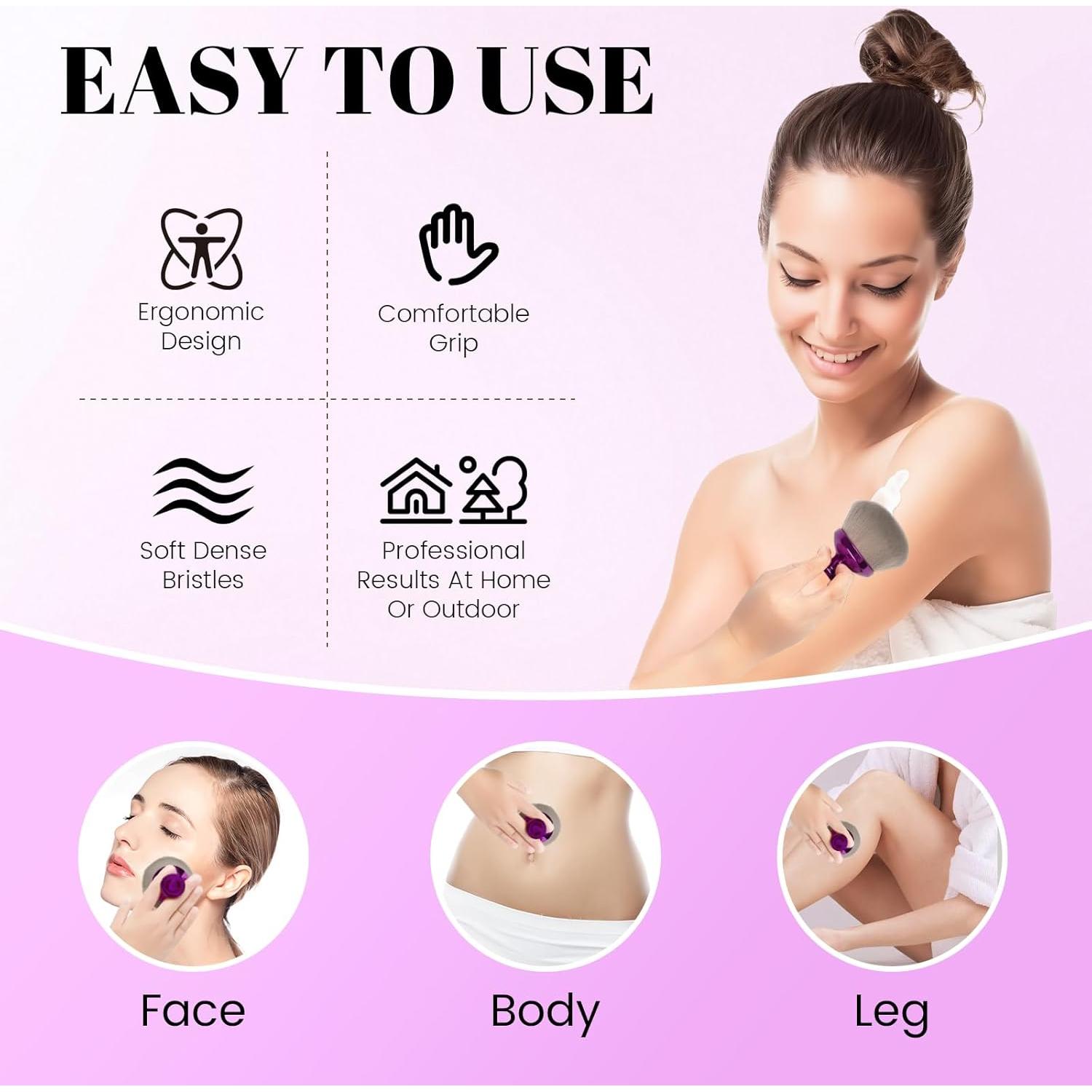 Brocha Kabuki Extra Grande QJKLWV 90mm para Autobronceador