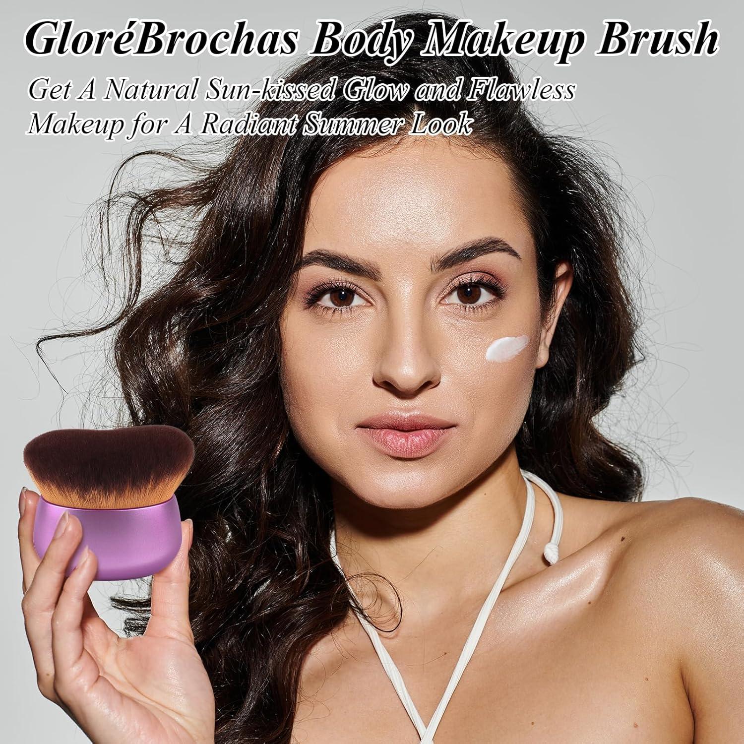 Brocha Kabuki Auto-bronceadora GloréBrochas 75mm Cerdas Veganas