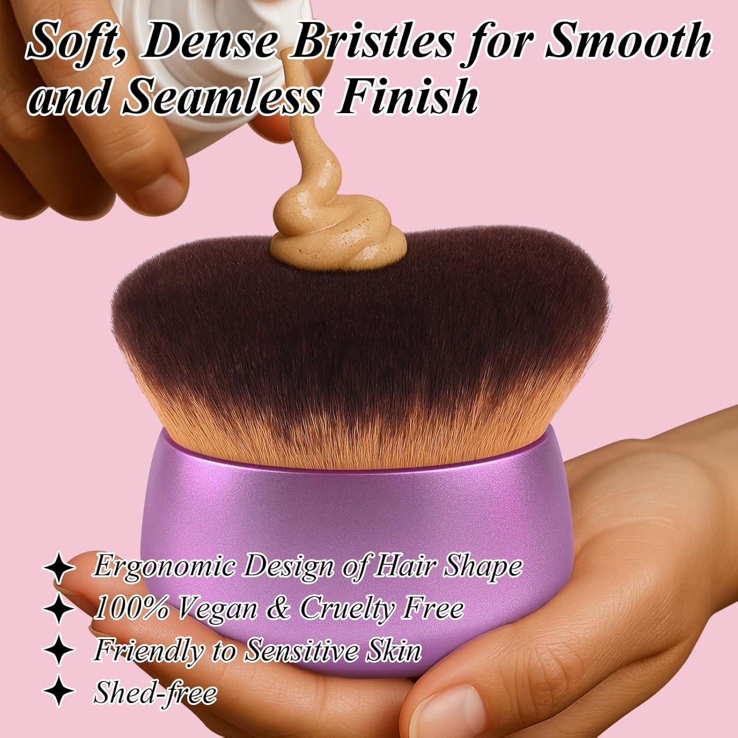 Brocha Kabuki Auto-bronceadora GloréBrochas 75mm Cerdas Veganas