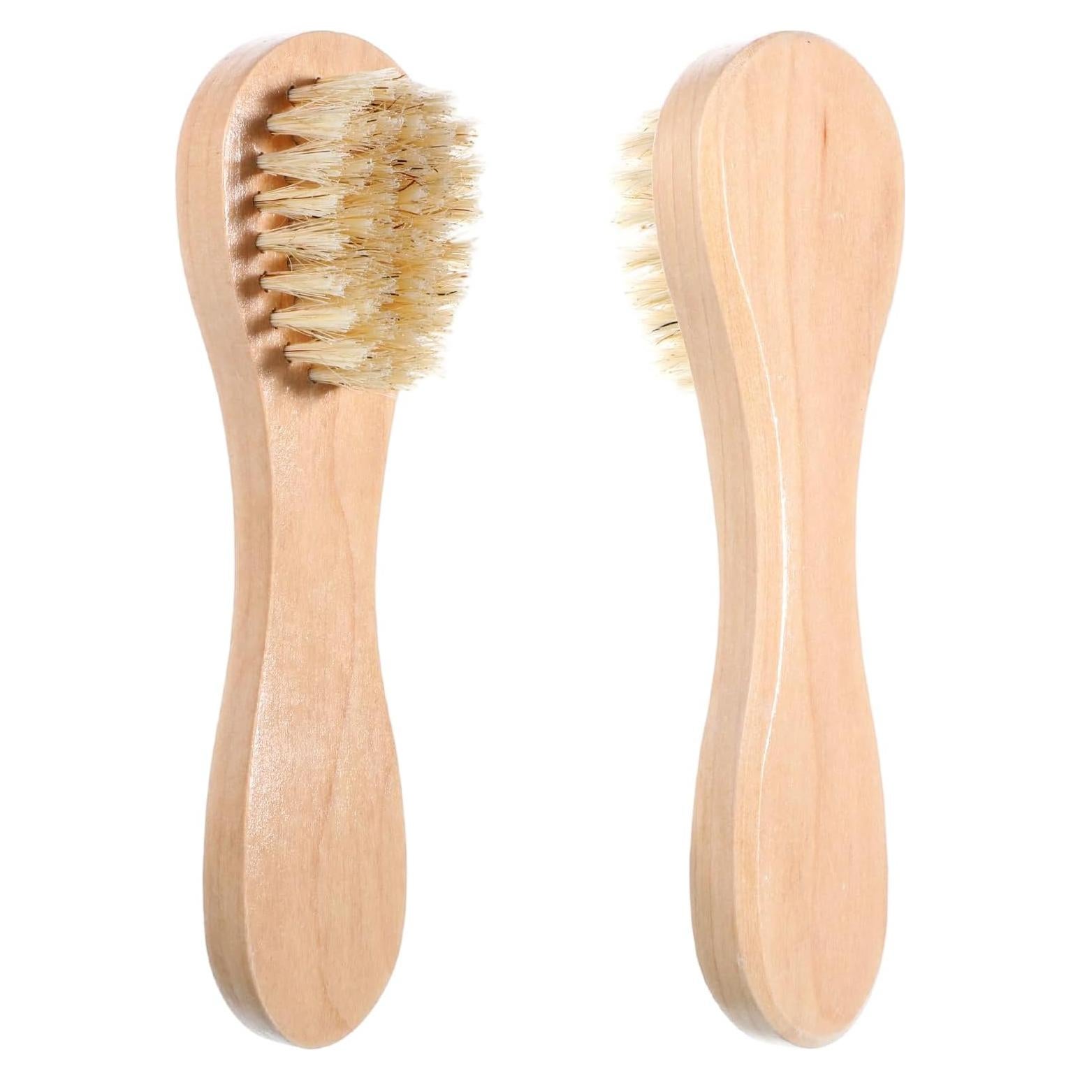 2 Cepillos Secos Faciales de Madera Natural Ajcotahm