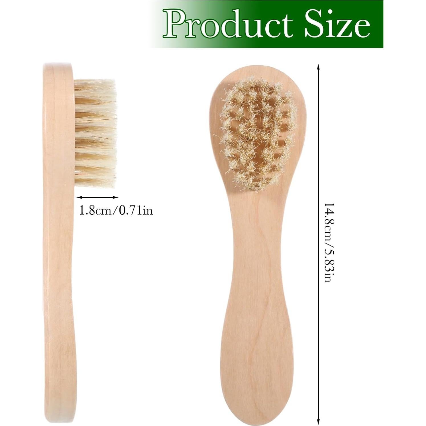 2 Cepillos Secos Faciales de Madera Natural Ajcotahm