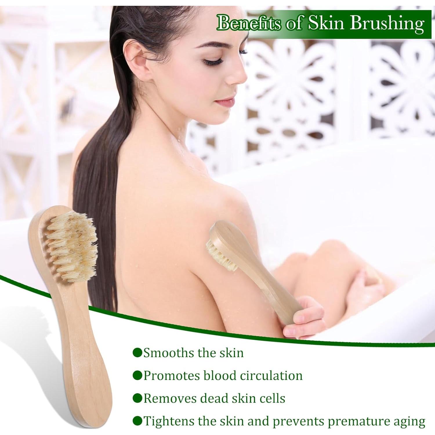 2 Cepillos Secos Faciales de Madera Natural Ajcotahm