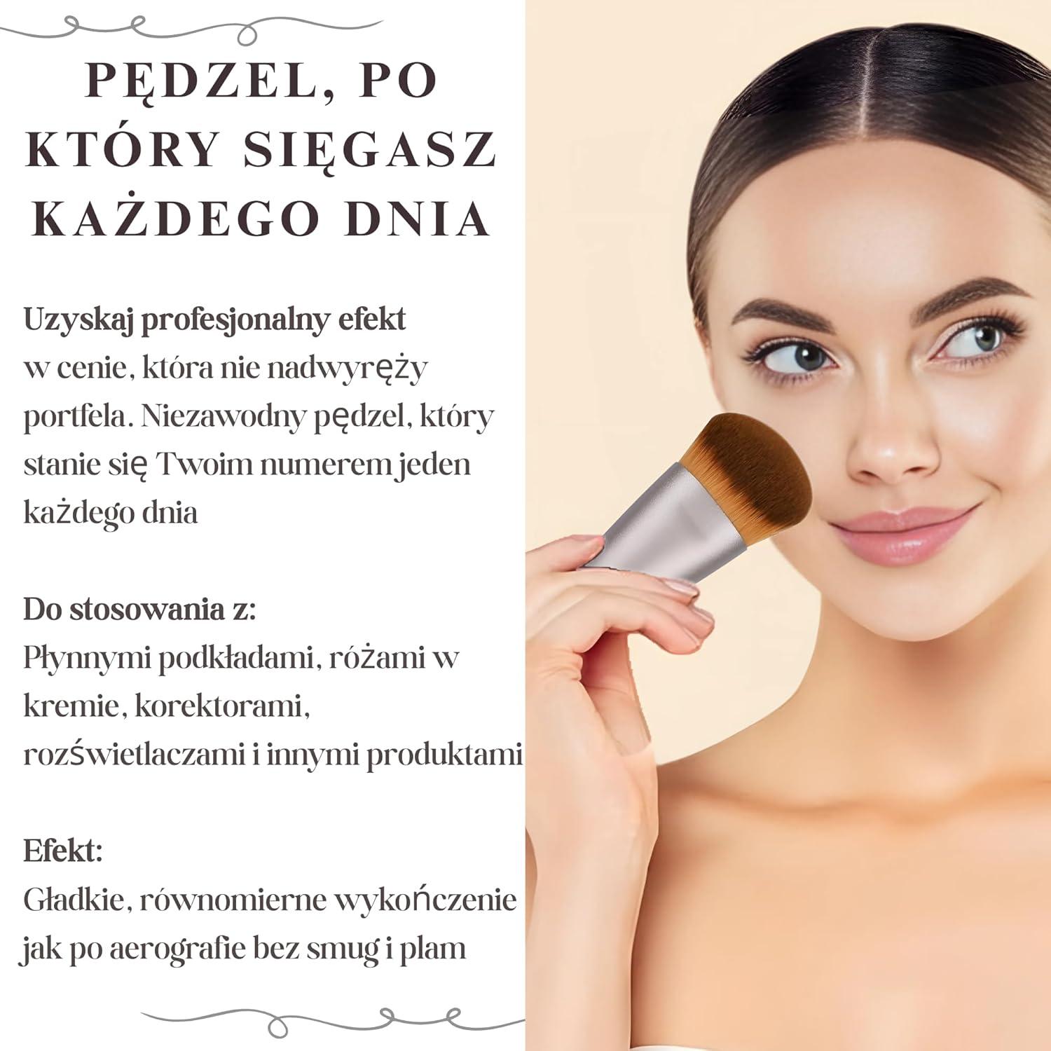 Brocha de Maquillaje Kabuki SaDM Shiny - Profesional Vegana