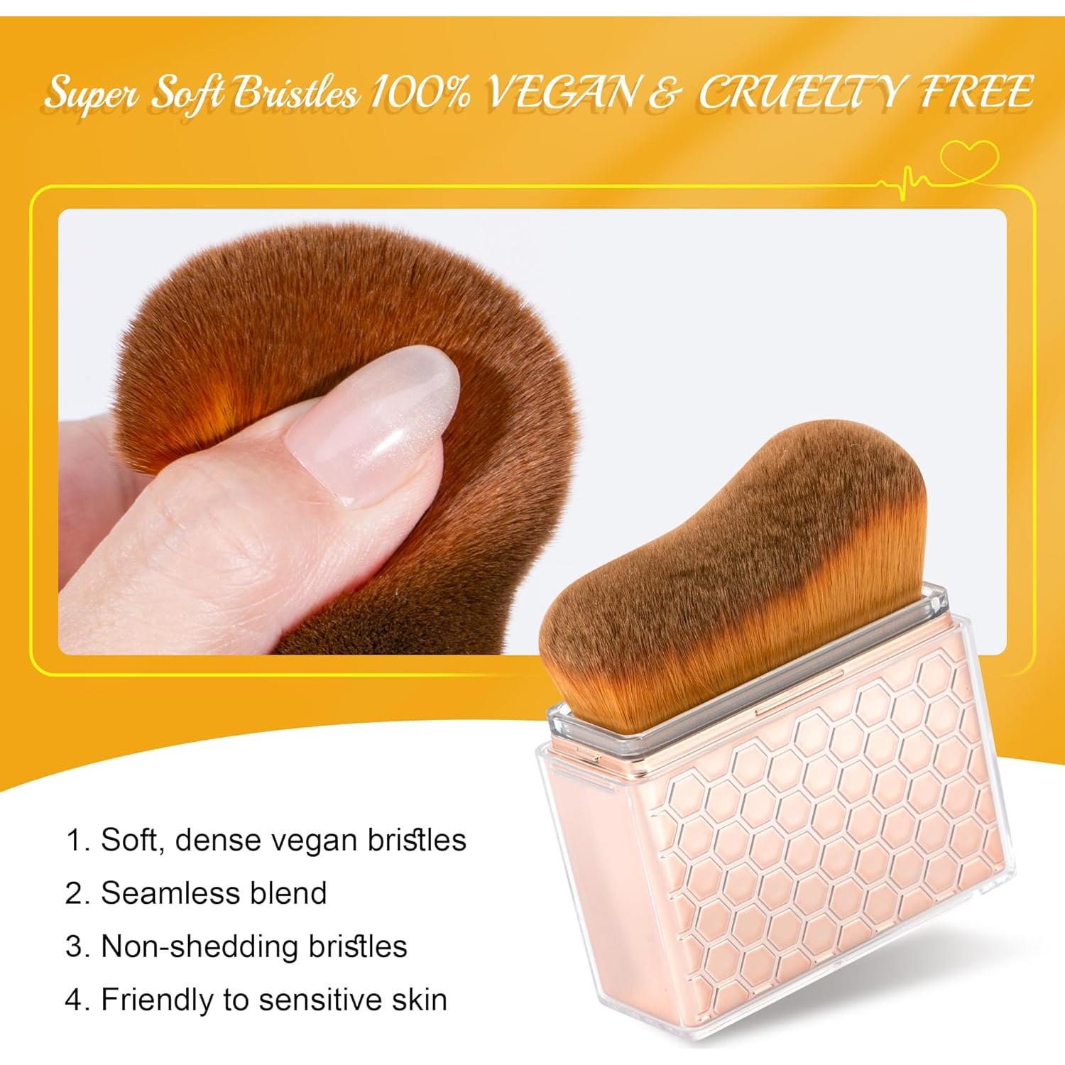 Brocha de Protector Solar BABYSHEEP Rosa-Dorado Compacta