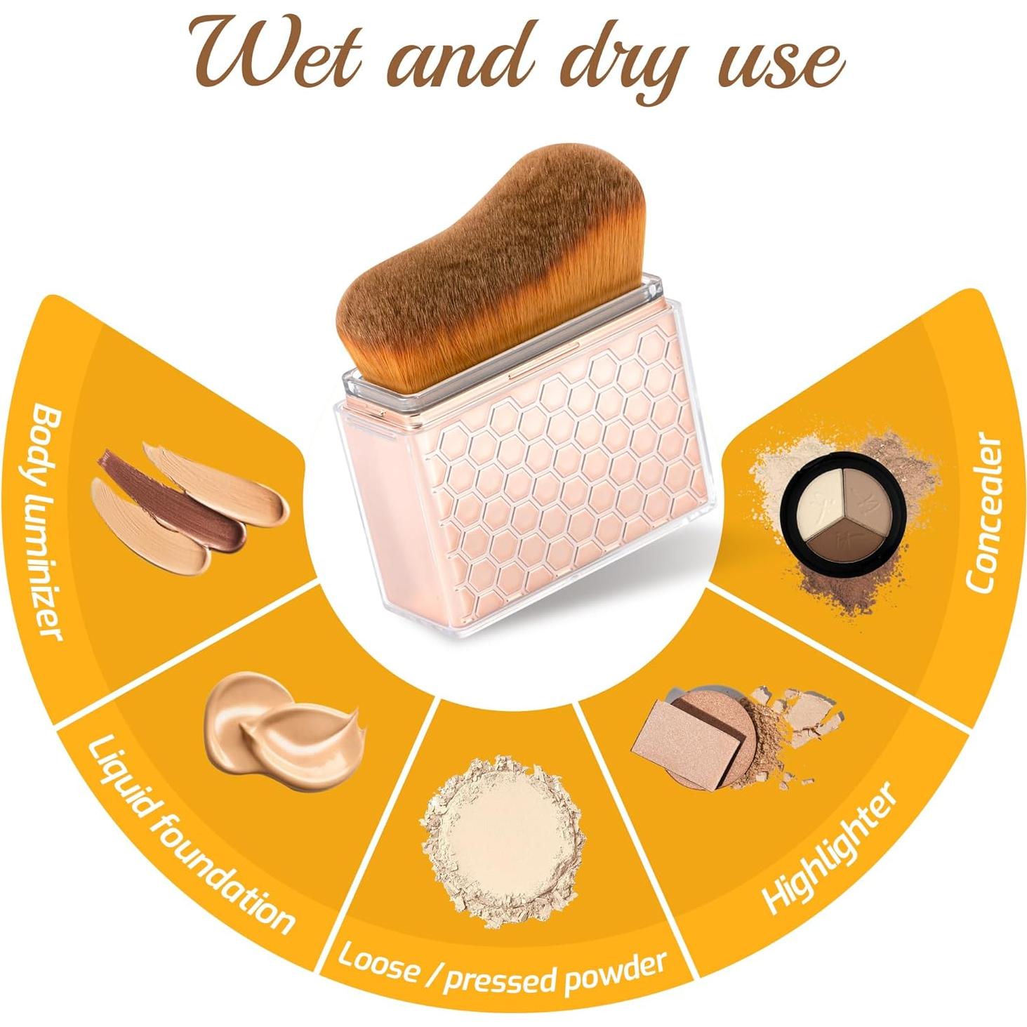 Brocha de Protector Solar BABYSHEEP Rosa-Dorado Compacta