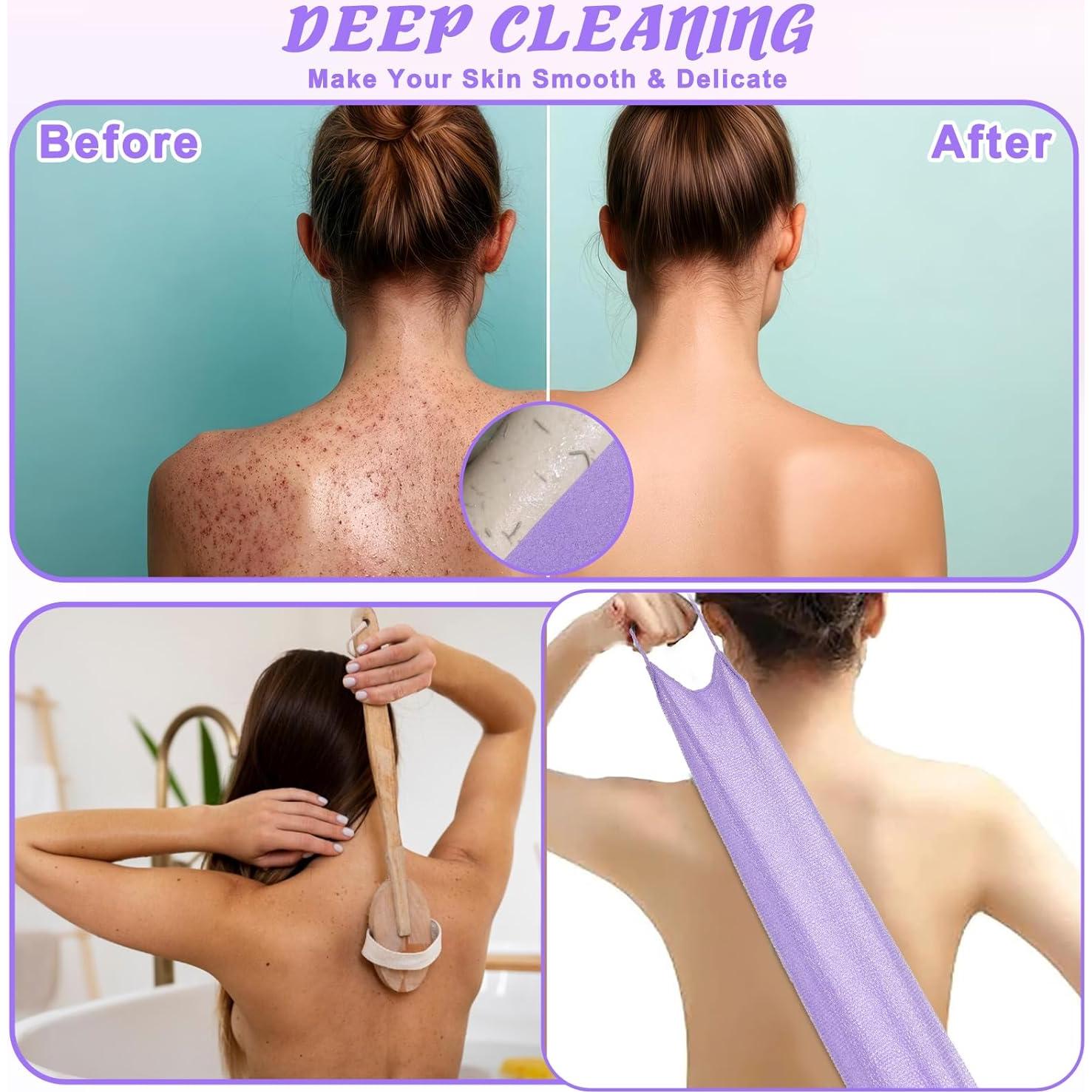 Paquete de 3 Toallas Exfoliantes Doble Cara Qulkws 45x20cm