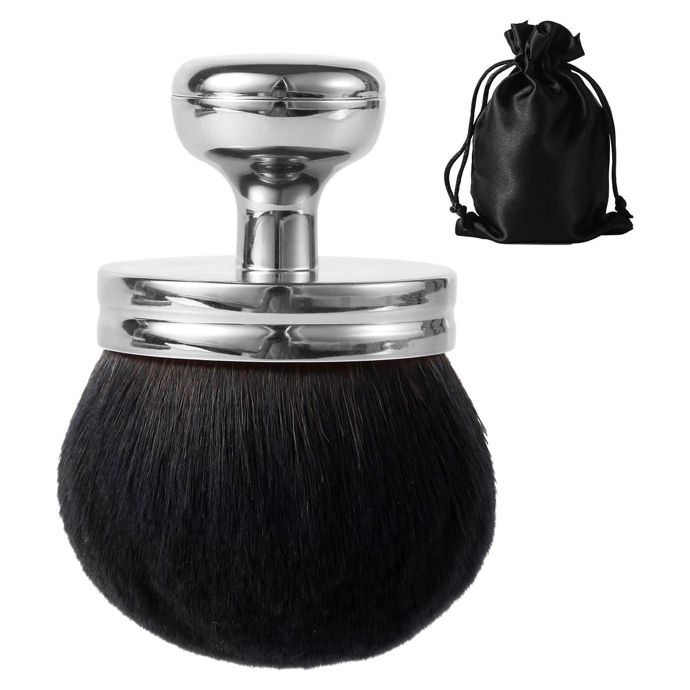 Brocha de Maquillaje Corporal XIHIRCD Extra Grande Plateada