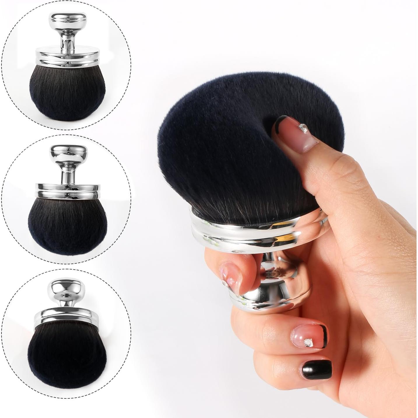 Brocha de Maquillaje Corporal XIHIRCD Extra Grande Plateada