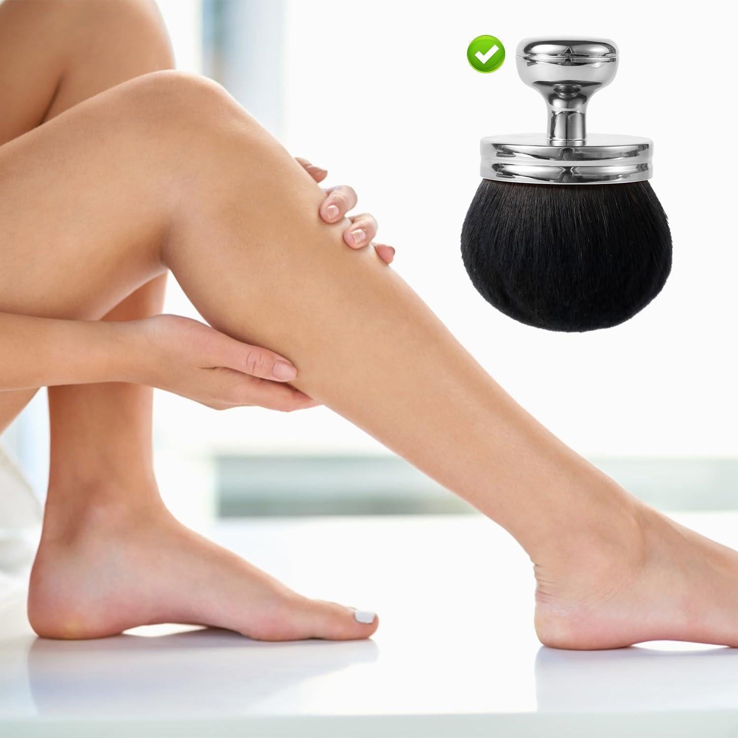 Brocha de Maquillaje Corporal XIHIRCD Extra Grande Plateada