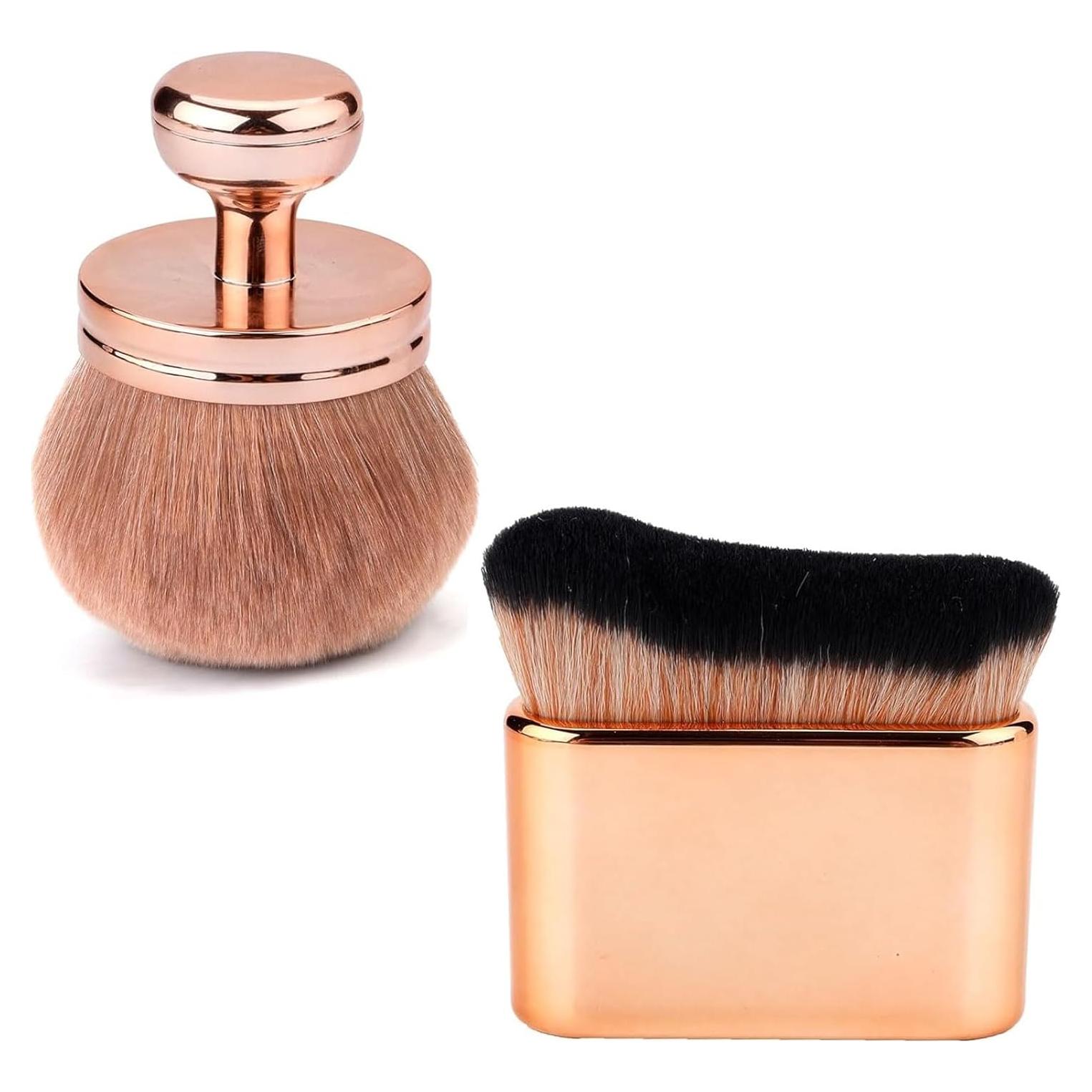2 Piezas Brochas de Maquillaje Corporal YOUDMEARUD Oro Rosa