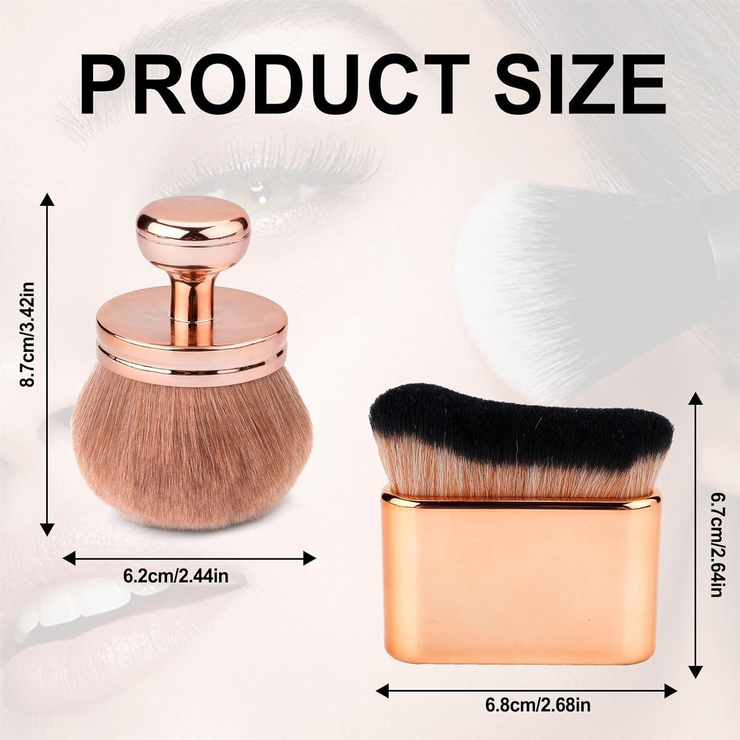 2 Piezas Brochas de Maquillaje Corporal YOUDMEARUD Oro Rosa