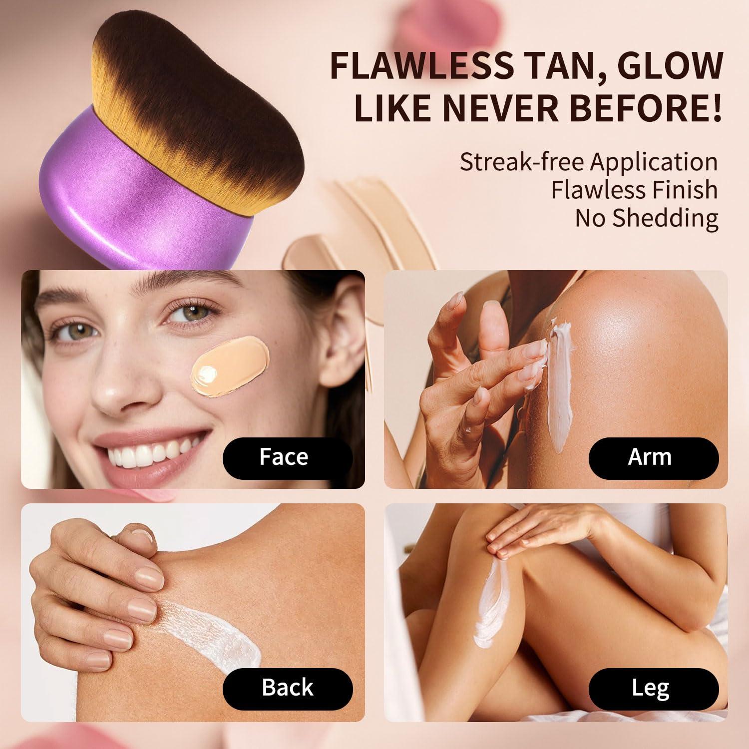 Brocha de Maquillaje Corporal FUNAN Kabuki 75 mm Color Púrpura