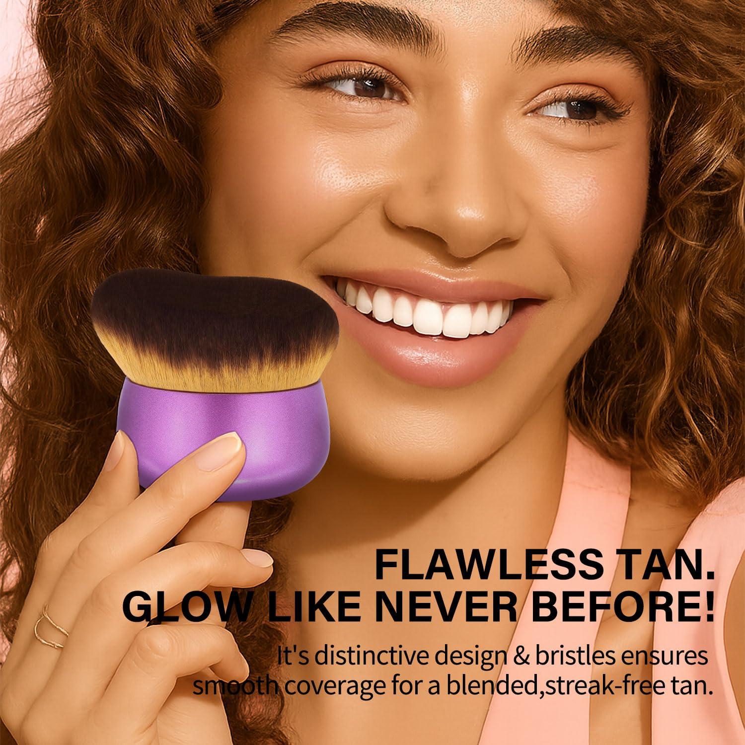 Brocha de Maquillaje Corporal FUNAN Kabuki 75 mm Color Púrpura