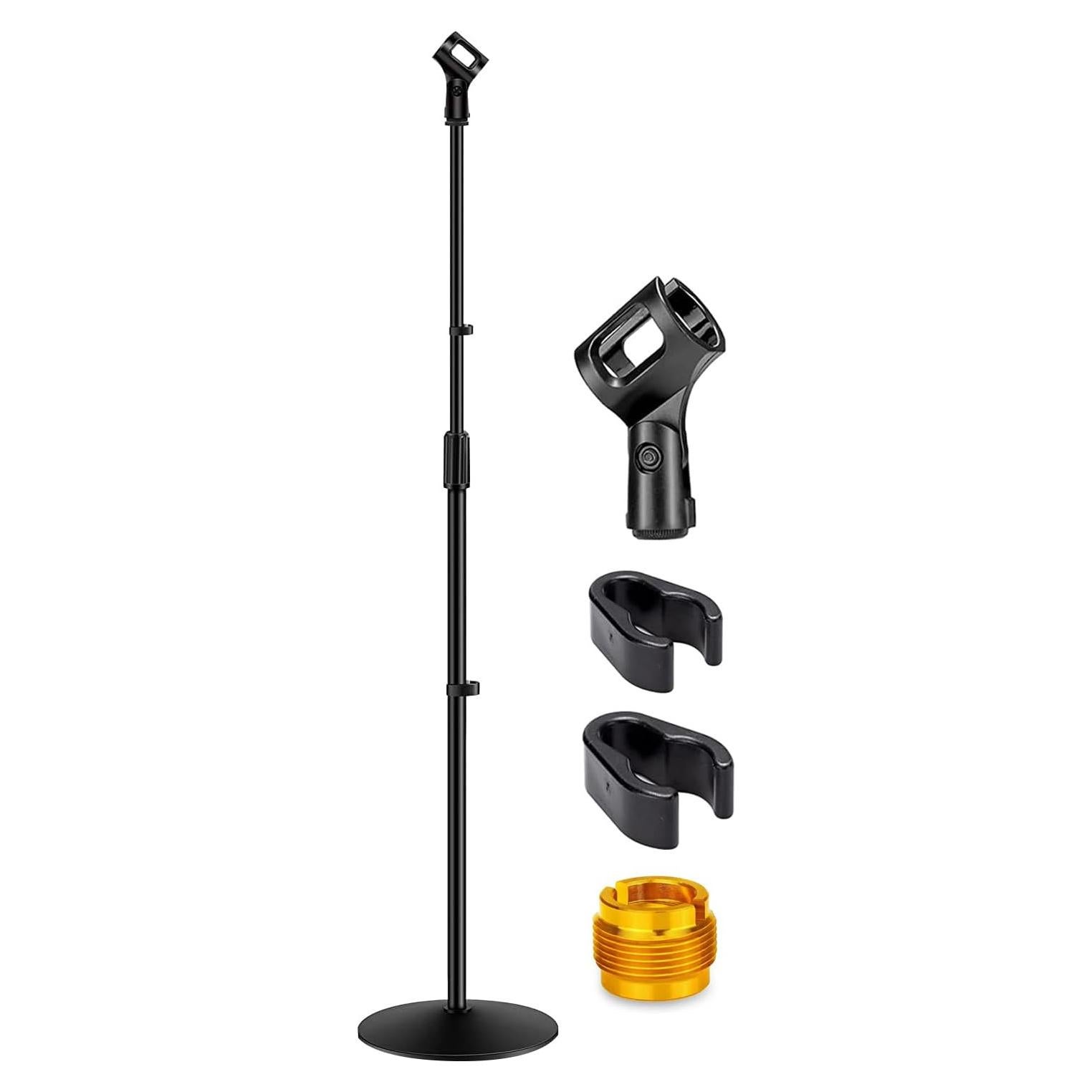 Soporte de Micrófono GLEAM Ajustable 86 a 152 cm Base Pesada