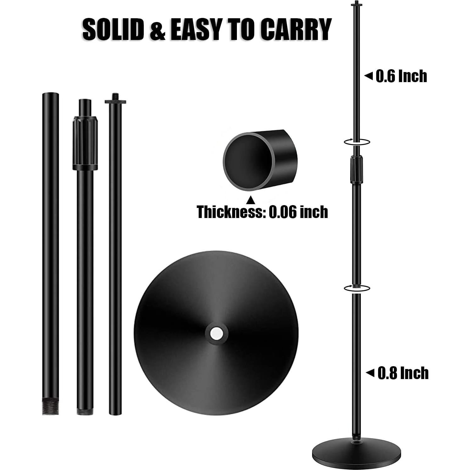 Soporte de Micrófono GLEAM Ajustable 86 a 152 cm Base Pesada