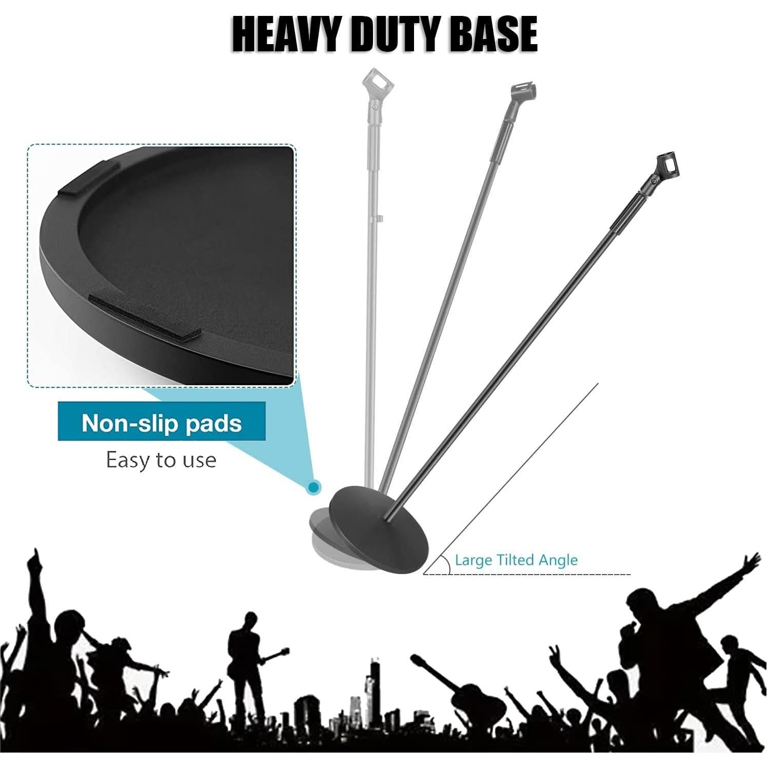 Soporte de Micrófono GLEAM Ajustable 86 a 152 cm Base Pesada