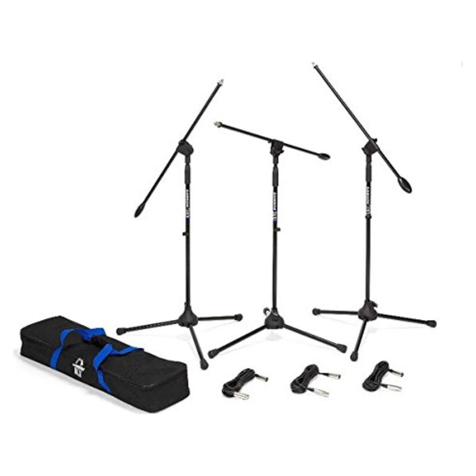 Paquete de 3 Soportes de Boom Samson BL3 con Cables XLR