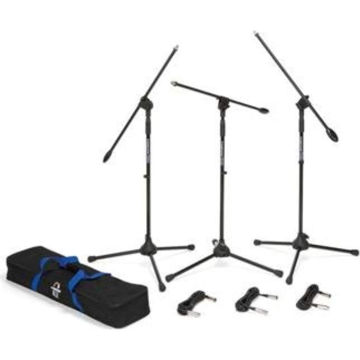 Paquete de 3 Soportes de Boom Samson BL3 con Cables XLR