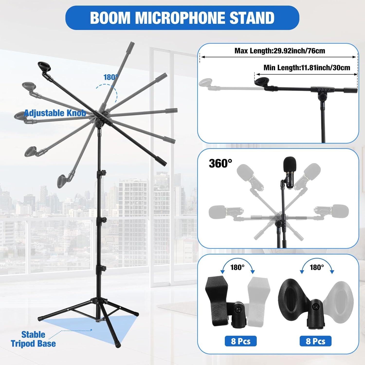 Soporte de Micrófono Trípode Ajustable 4 Pcs HAT-Relaxweex