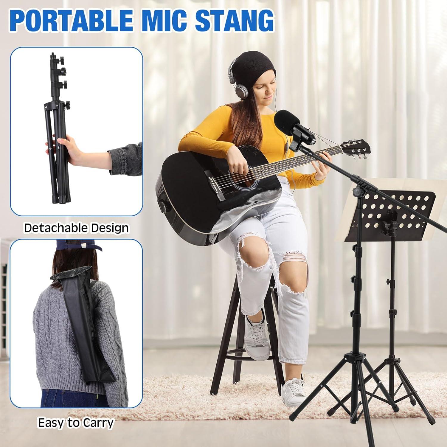 Soporte de Micrófono Trípode Ajustable 4 Pcs HAT-Relaxweex