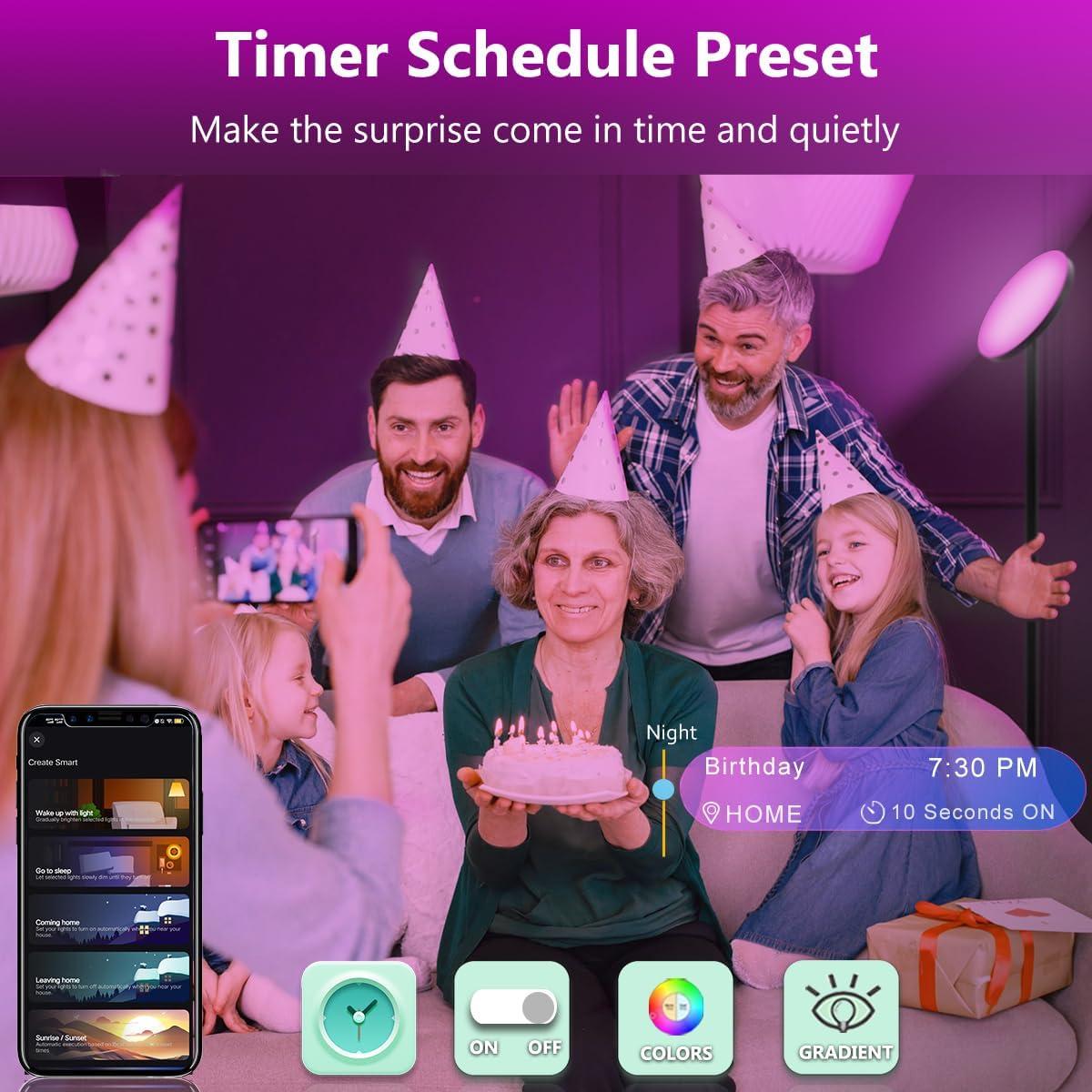 Lámpara de Pie YHW LED RGB 2000LM Dimmable Ajustable