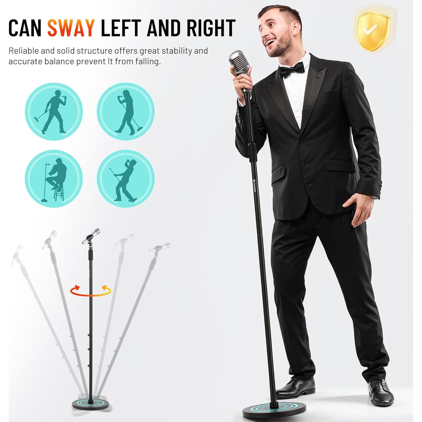 Soporte de Micrófono CAHAYA de Piso Ajustable 50-64"