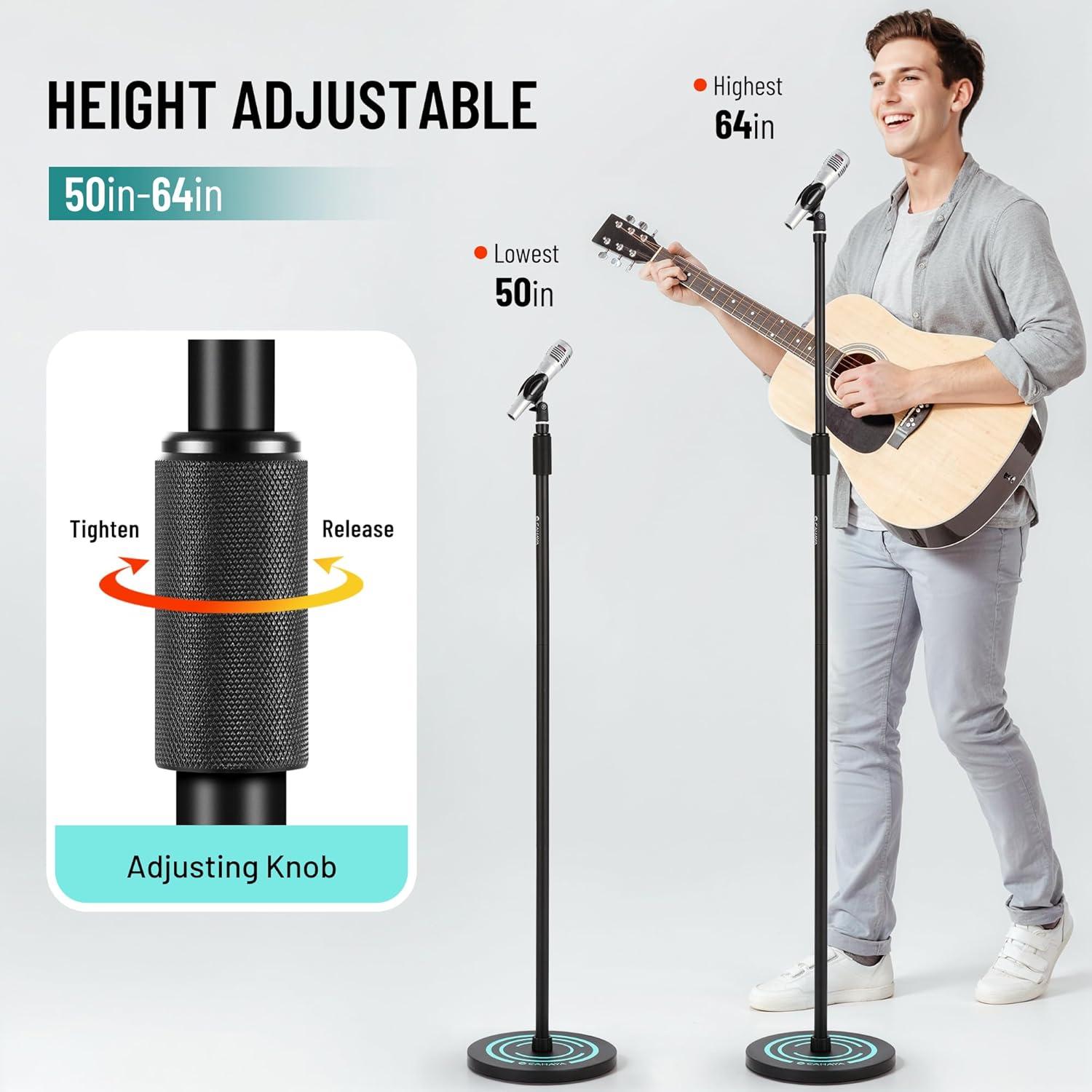 Soporte de Micrófono CAHAYA de Piso Ajustable 50-64"