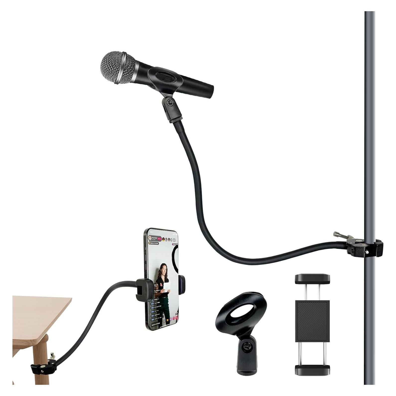 Soporte de Micrófono Flexible KAL-MKFZJ con Abrazadera 50 cm