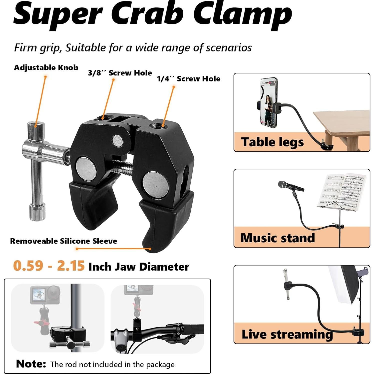 Soporte de Micrófono Flexible KAL-MKFZJ con Abrazadera 50 cm