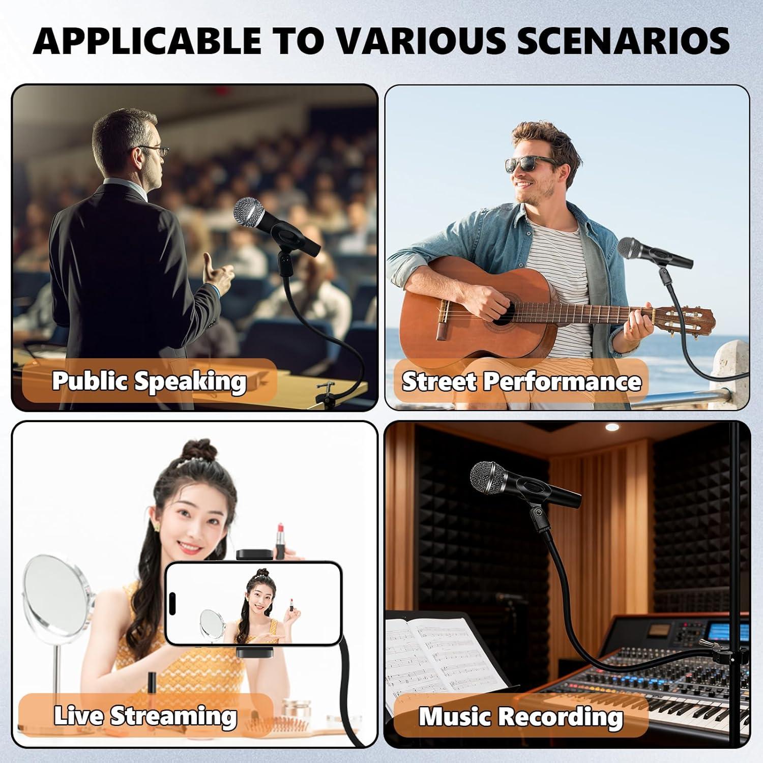 Soporte de Micrófono Flexible KAL-MKFZJ con Abrazadera 50 cm