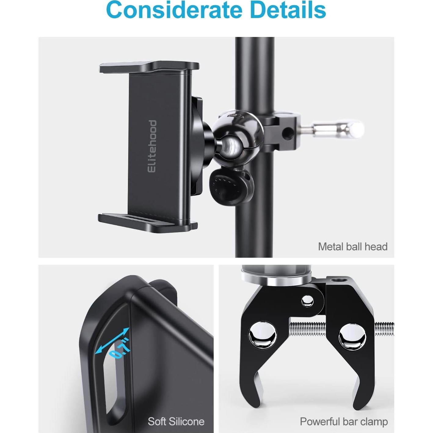 Soporte para Teléfono Elitehood EM2 Ajustable 360° para Micrófono