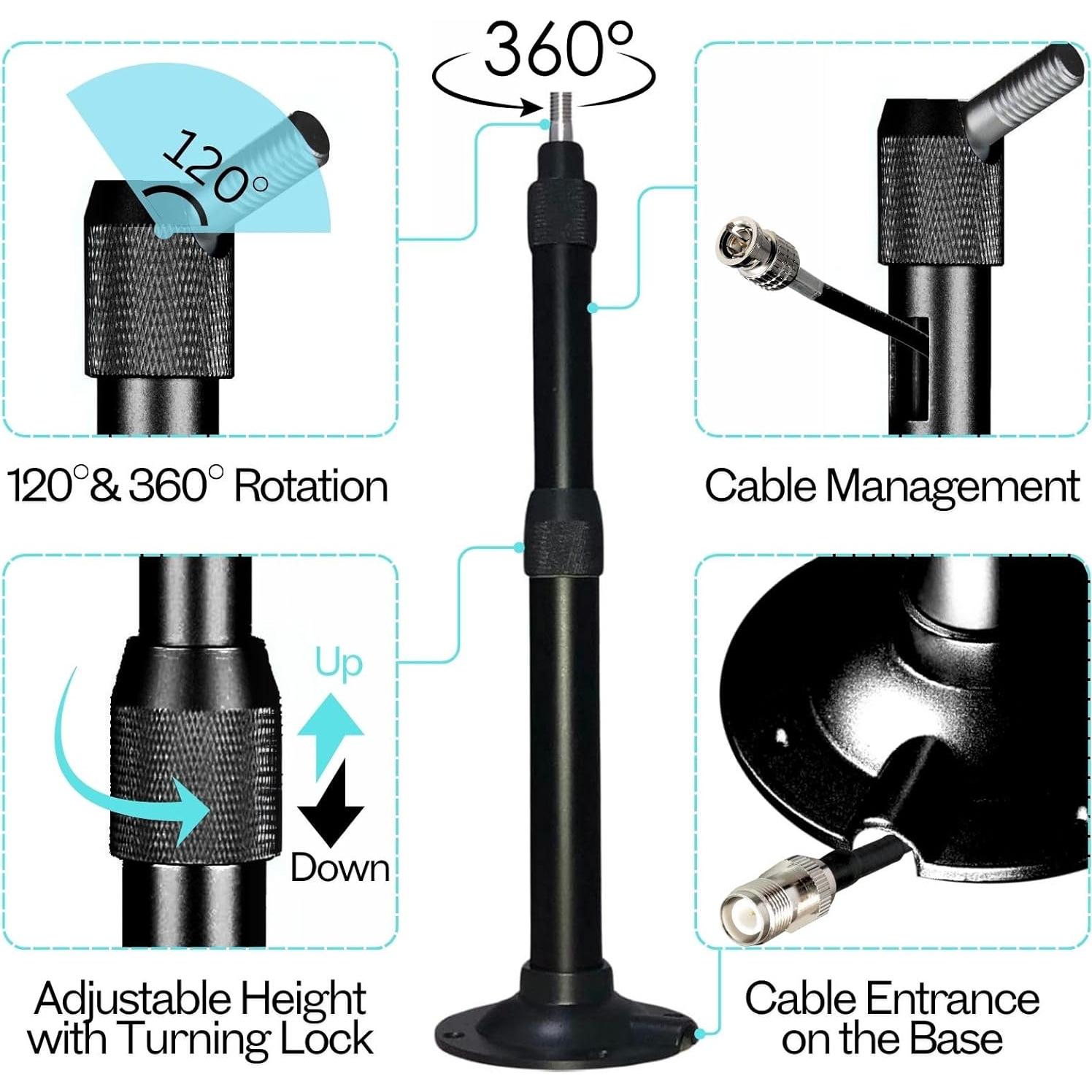 Soporte de Pared para Antena Inalámbrica RhymKawa RK874B - Aluminio Negro