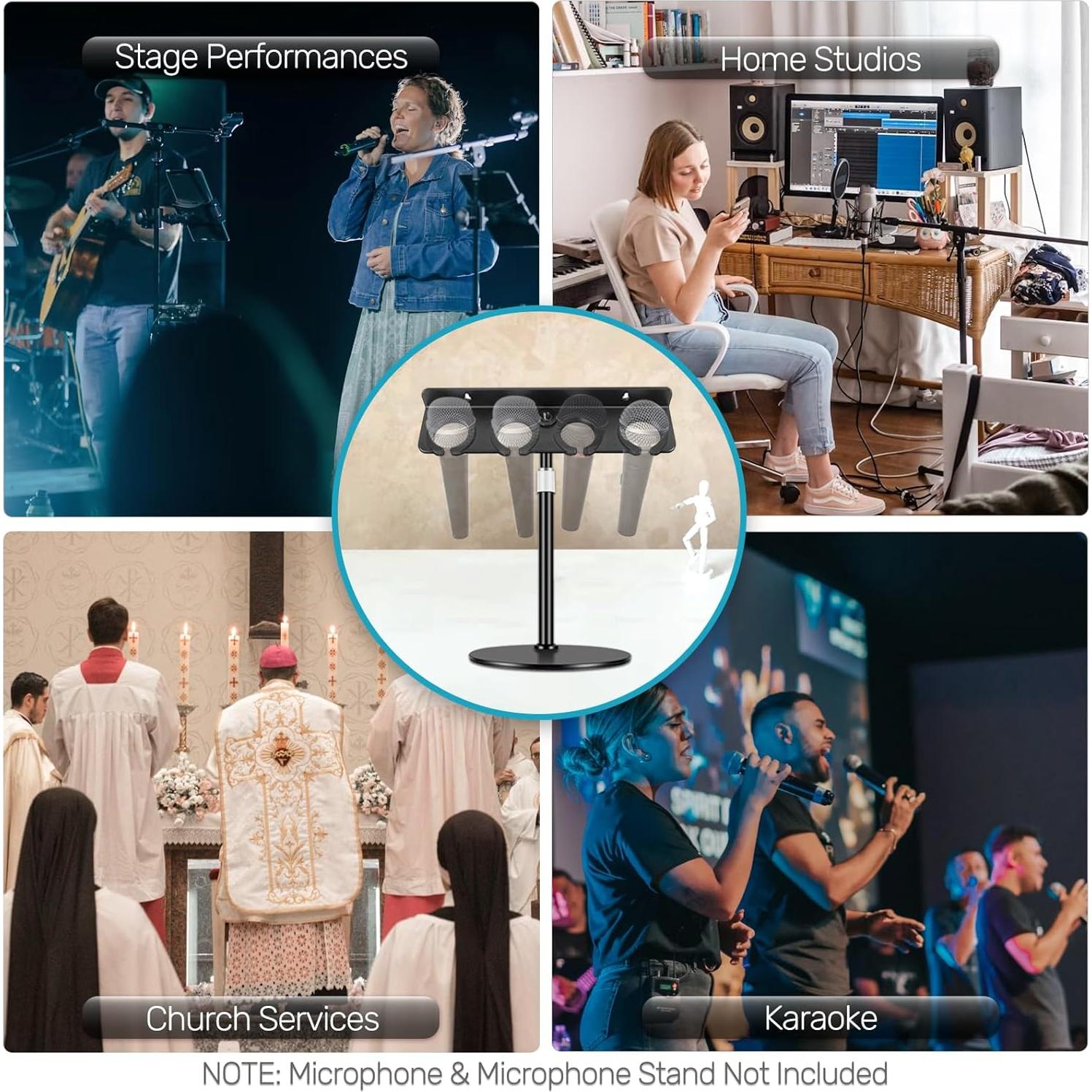 Soporte Multi Micrófono Etour ET-MMH04 para 4 Micrófonos